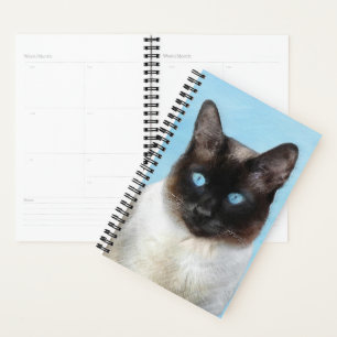 Agenda Pintura de Gatos Siameses - Arte de Gato Original