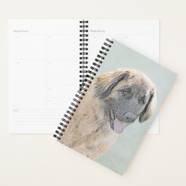 Agenda Pintura de Leonberger - Arte de Cachorro Original  (Exibição)