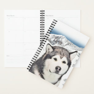 Agenda Pintura de Malamute no Alasca - Arte de Cachorro O