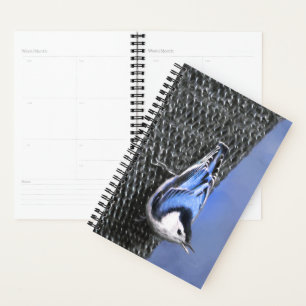 Agenda Pintura De Pássaros De Casca Branca