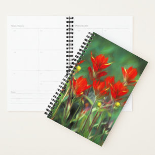 Agenda Pintura de pincel índio - Arte Flor Original