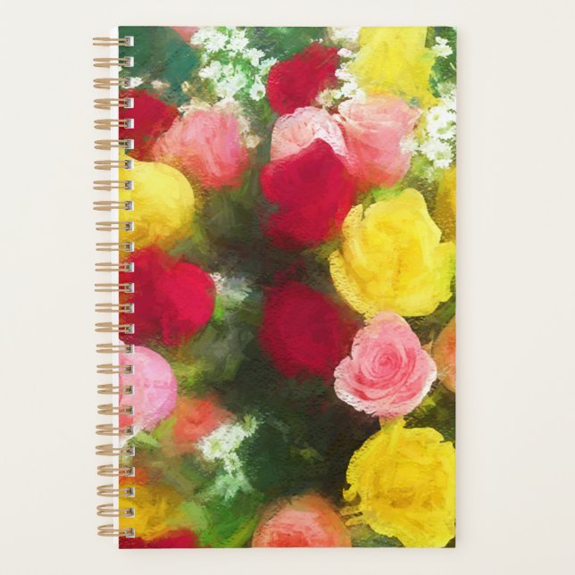 Agenda Pintura de Rose Bouquet - Arte Flor Original Custa (Frente)