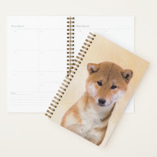 Agenda Pintura de Shiba Inu (Vermelho) - Arte de Cachorro