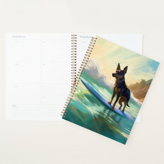 Agenda Pintura de surf em praia australiana Kelpie (Exibição)