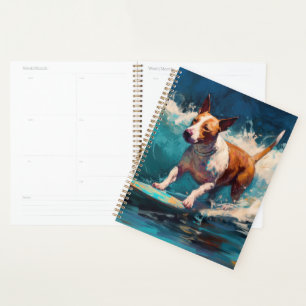 Agenda Pintura de Surf na Praia de Bull Terrier