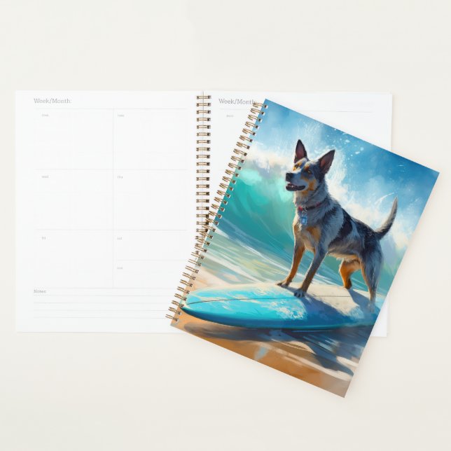 Agenda Pintura de Surfe em Praia Blue Heeler (Exibição)
