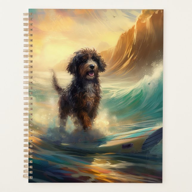 Agenda Pintura de surfe na praia de Bernedoodle (Frente)
