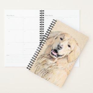 Agenda Pintura do ouro Retriever - Arte Cachorra Original