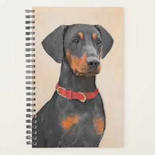 Agenda Pintura do Pinscher Alemão Arte Animal Original