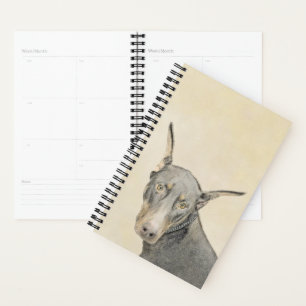 Agenda Pintura Doberman Pinscher - Arte Original para Cac