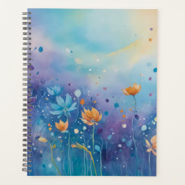 Agenda Pintura química de um campo vibrante de flores