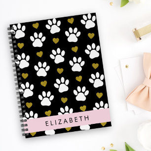 Agenda Pinturas De Cães, Patas Brancas, Corações Dourados