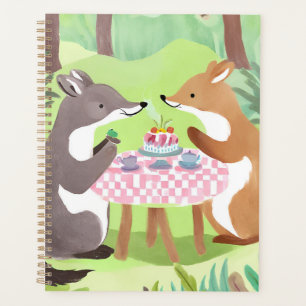 Agenda Piquenique de Animais da Floresta   Aquarela Capri