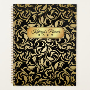 Agenda Placa de identificação de luxo preto Dourado de