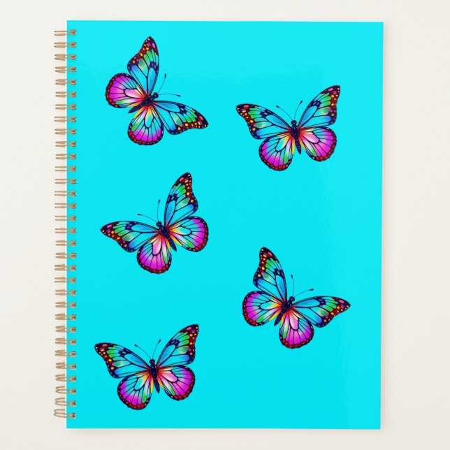 Agenda Planador de Borboleta Aqua Azul (Frente)