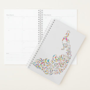 Agenda Planador Pavão Colorido Multicolorido