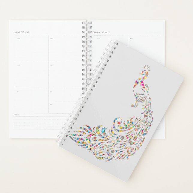 Agenda Planador Pavão Colorido Multicolorido (Exibição)
