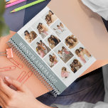 Agenda Planeador Anual Personalizado de Grade de Fotograf<br><div class="desc">Crie seu próprio planejador anual usando este modelo de grade de fotos moderno de tendências. Basta adicionar 12 de suas fotos favoritas,  mudar o ano e personalizar o nome e a citação motivacional. Todas as cores e texto podem ser personalizados para que este planejador anual seja exclusivo para você.</div>