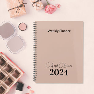 Agenda Planeador Comercial Mensal Dusty Pink Semanal