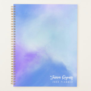 Agenda Planeador de Abstrato de Pastel Azul e Roxo