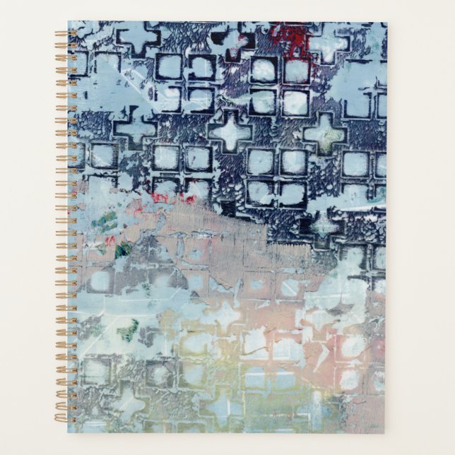 Agenda Planeador de arte moderno da abstrato azul (Frente)
