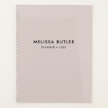 Agenda Planeador de bege de Blush Minimalista Moderno<br><div class="desc">Simples e moderno.</div>