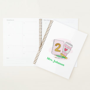 Agenda Planeador de Café Rosa para Notebook de 2º grau do