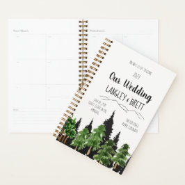 Agenda Planeador de Casamento de Cores d'Água da Floresta