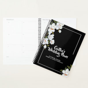 Agenda Planeador de Casamento de Rosa Branca de Vintage