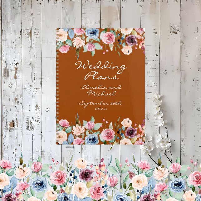 Agenda Planeador de Casamento de Terracotta Roses Blush B (Criador carregado)