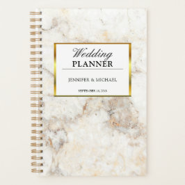 Agenda Planeador de Casamentos do Mármore Branco Elegante