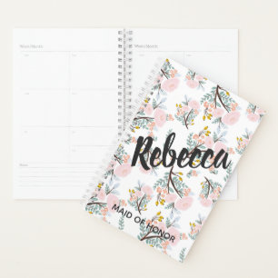 Agenda Planeador de Casamentos Rosa-Rosa Blush, Bridesmai