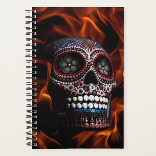 Agenda Planeador de Caveira Flaming (Frente)
