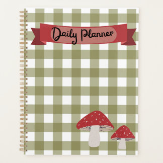 Agenda Planeador de cogumelos de Cottagecore Gingham