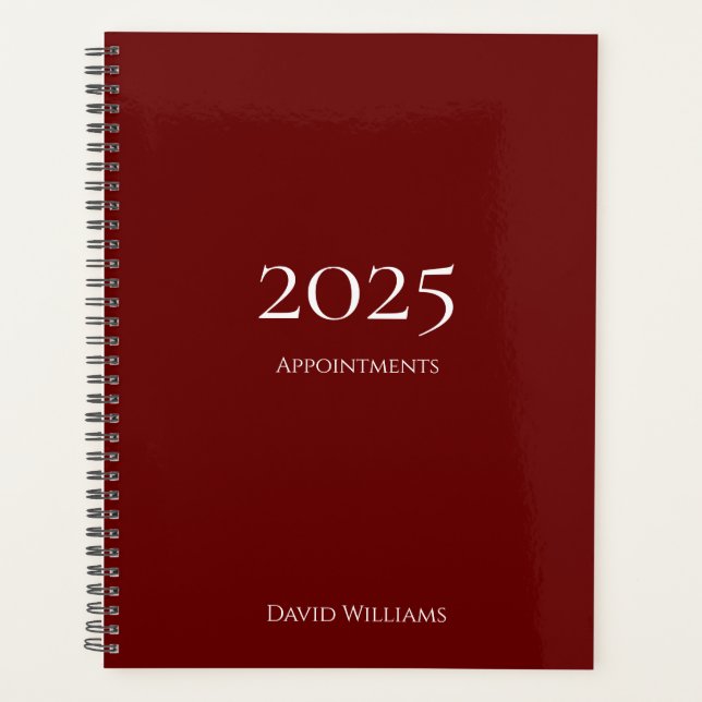 Agenda Planeador de Compromissos Vermelho 2024 minimalist (Frente)