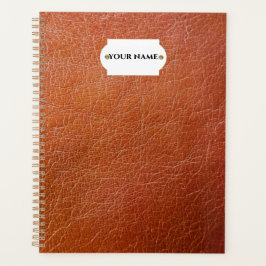Agenda Planeador de couros castanhos Faux