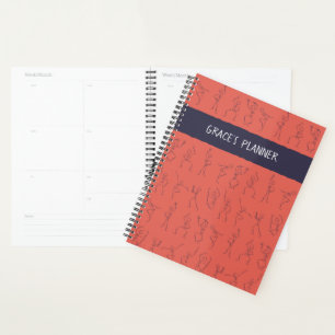 Agenda Planeador de dança do esqueleto - laranja
