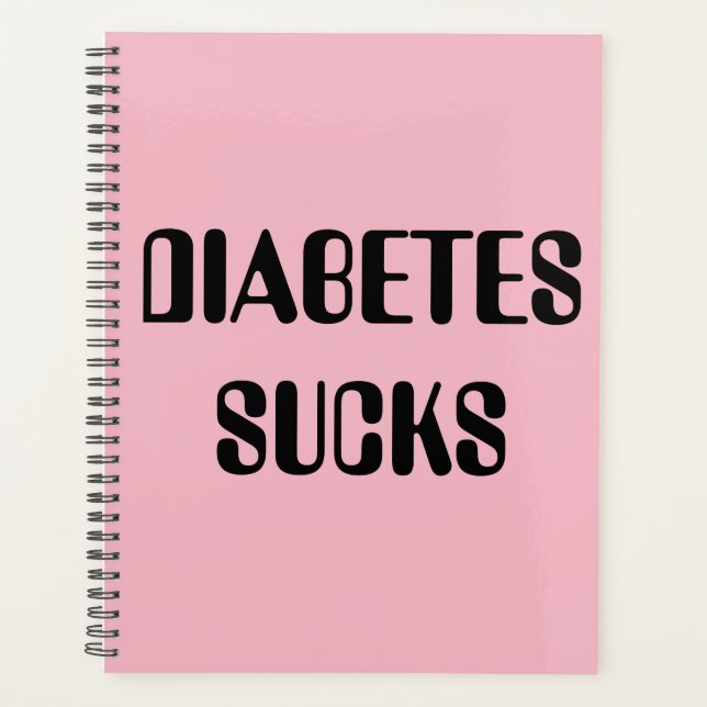 Agenda Planeador de diabetes rosa (Frente)
