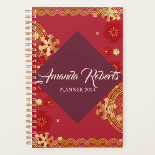 Agenda Planeador de Flores de Flor de Flor de Ameixa 2024