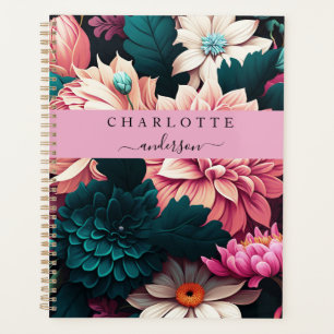 Agenda Planeador de flores moderno, simples e elegante