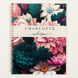 Agenda Planeador de flores moderno, simples e elegante