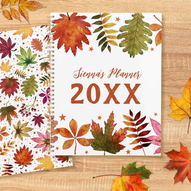 Agenda Planeador de Folhagem do outono Botânico Folhas de (Botanical Autumn Leaves Fall Foliage Planner)