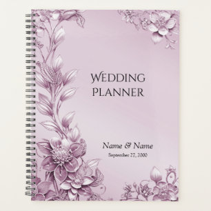 Agenda Planeador de Folhagem Floral Rosa