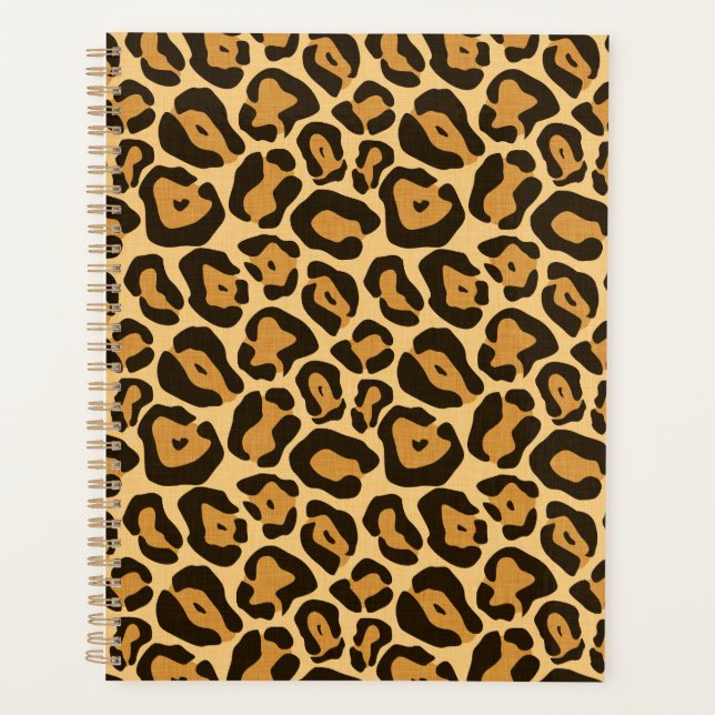 Agenda Planeador de leopardo de impressão animal (Frente)