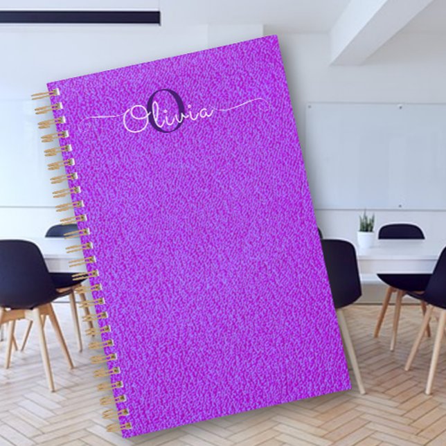 Agenda Planeador de Monograma de Tipografia Púrpura (Criador carregado)