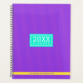Agenda Planeador de Monograma e Nome Personalizado Roxo d
