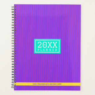 Agenda Planeador de Monograma e Nome Personalizado Roxo d