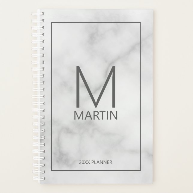 Agenda Planeador de Monograma e Nomes Personalizados Mode (Frente)