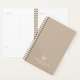 Agenda Planeador de Monograma Moderno Minimalista