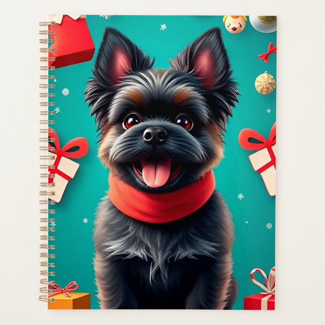 Agenda 🎁Planeador de Natal de Cão Pequeno e Fofo Present (Frente)
